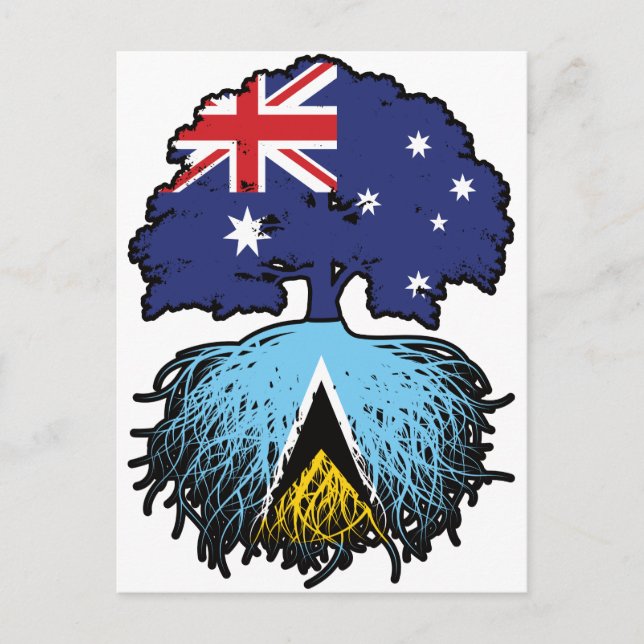 Saint Lucia Saint Lucian Australian Träd Vykort (Framsida)