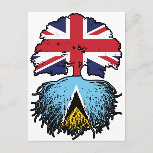Saint Lucia Saint Lucian British UK Träd Roots Vykort (Framsida)