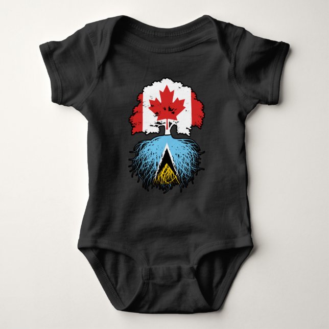 Saint Lucia Saint Lucian Canadian Träd Root T Shirt (Framsida)