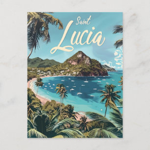 Saint Lucia Tropical Beach Vykort