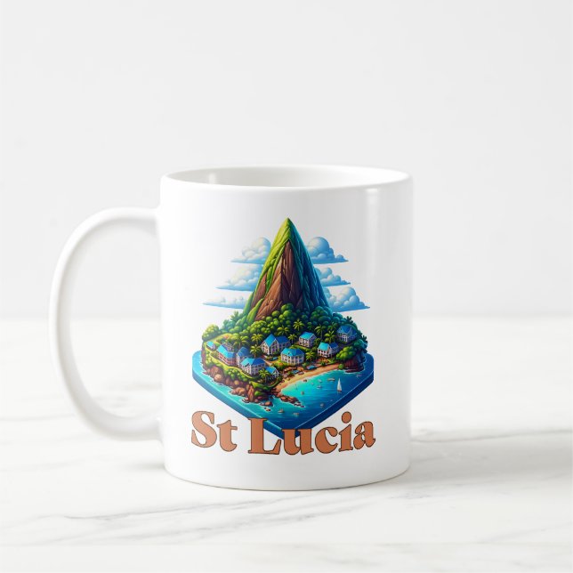 Saint Lucia-Västindien Kaffemugg (Vänster)