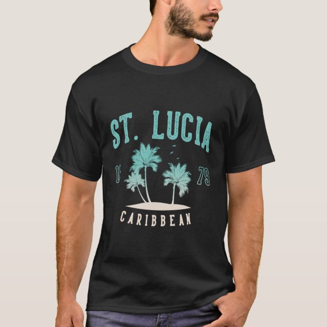 Saint Lucia-Västindien T Shirt (Framsida)