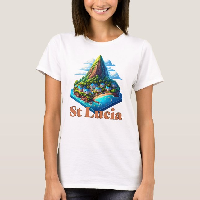Saint Lucia-Västindien T Shirt (Framsida)