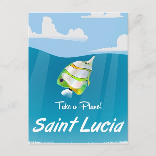 Saint Lucia Vintage semesternålare Vykort (Framsida)