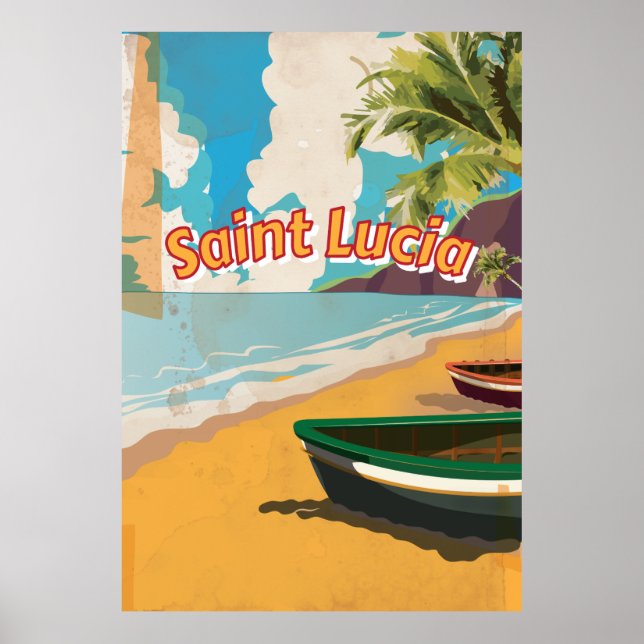 Saint Lucia-Vintagens semester Poster (Framsidan)