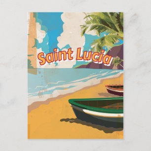 Saint Lucia-Vintagens semester Poster Vykort