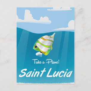 Saint Lucia-Vintagens semester Poster Vykort