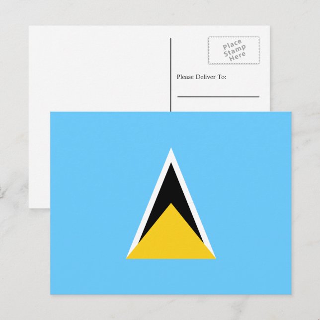 Saint Lucian Flagga, Flagga Saint Lucia Vykort (Fram/baksida)