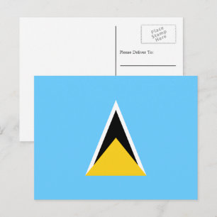 Saint Lucian Flagga, Flagga Saint Lucia Vykort