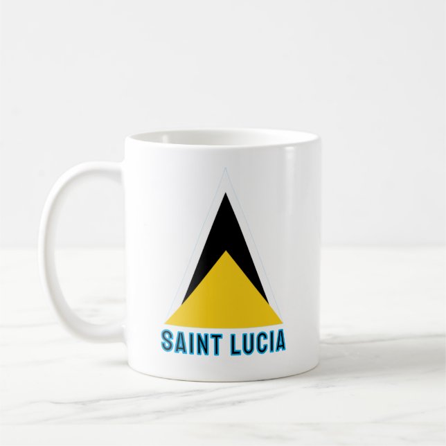 Saint Lucias flagga Kaffemugg (Vänster)