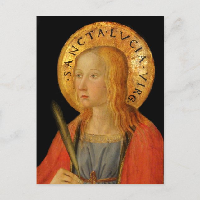 Saint Lucy Lucia c1470 Vykort (Framsida)