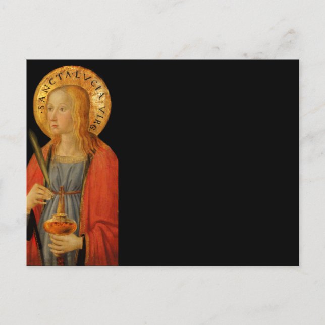 Saint Lucy Lucia c1470 Vykort (Framsida)