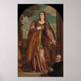 Saint Lucy och a Donor - Veronese Fine Art Poster