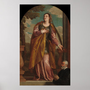 Saint Lucy och a Donor - Veronese Fine Art Poster