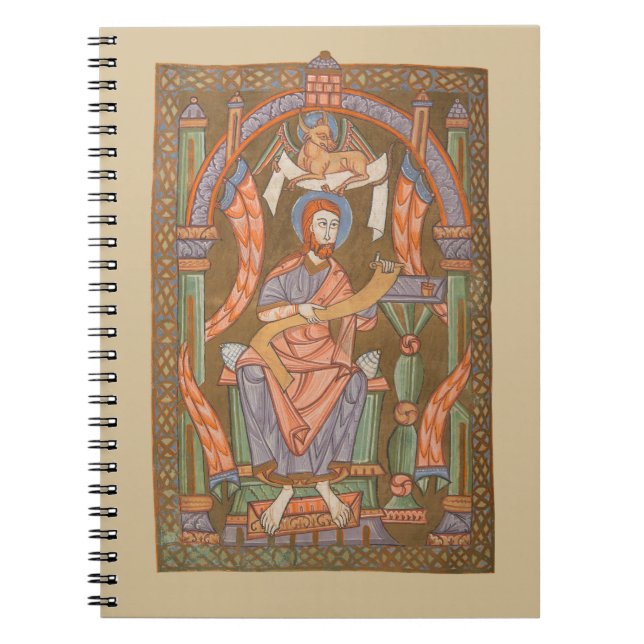 Saint Luke Evangelist Medieval Christian Bible Anteckningsbok (Framsidan)