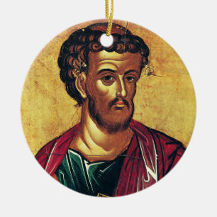 Saint Luke Evangelist Orthodox-ikonen Julgransprydnad Keramik