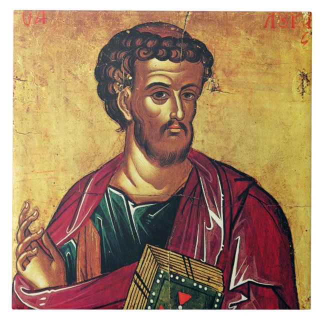 Saint Luke Evangelist Orthodox-ikonen Kakelplatta (Framsidan)