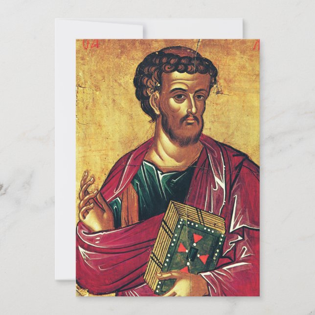 Saint Luke Evangelist Orthodox-ikonen Spara Datumet (Framsida)