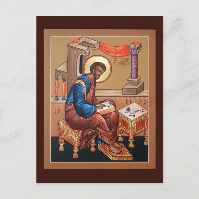 Saint Luke-Prayer-kortet för Evangelist Vykort (Framsida)