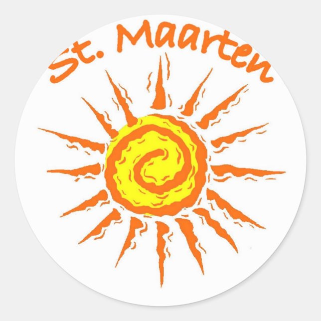 Saint Maarten Runt Klistermärke (Framsida)