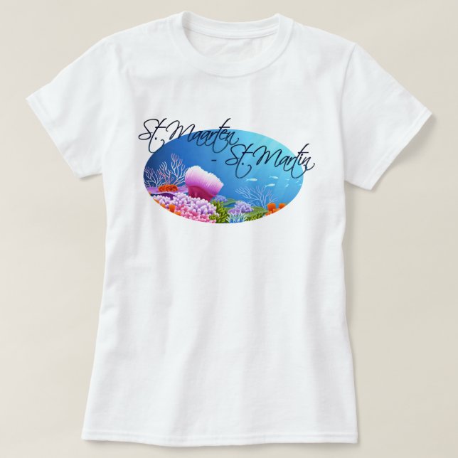 Saint-Maarten-Saint-Martin-reef T Shirt (Design framsida)
