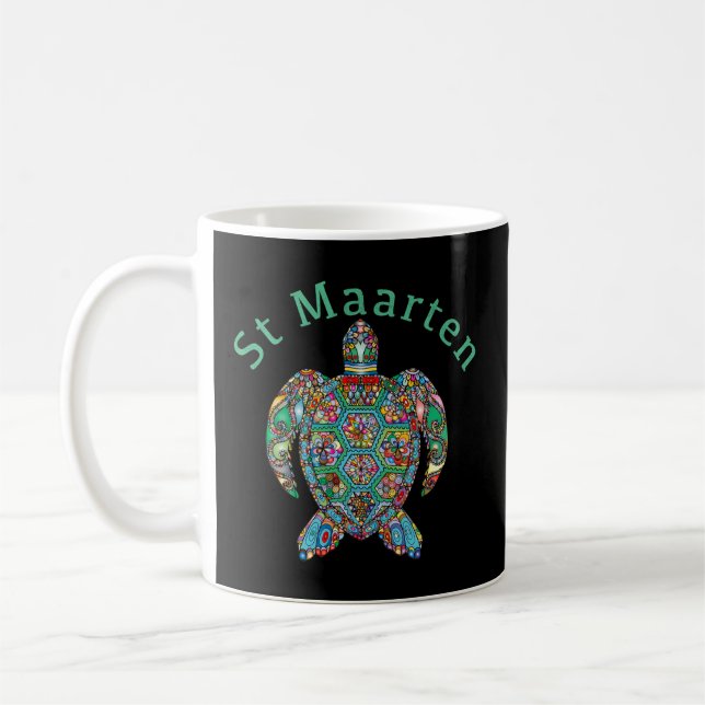 Saint Maarten Tribal Turtle Kaffemugg (Vänster)