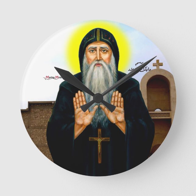 Saint Macarius Underbaren av Egyptenen Rund Klocka (Framsida)