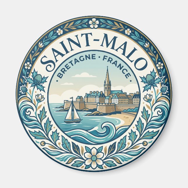 Saint-Malo Frankrike Magnet (Framsidan)