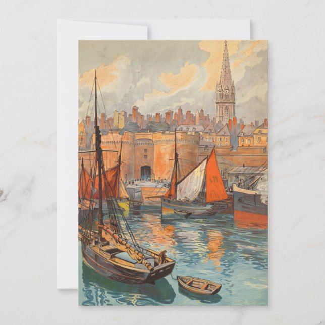 Saint Malo, Frankrike, Vintage Resematerial Affisc (Framsida)