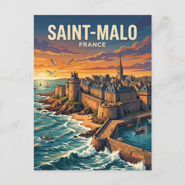 Saint-Malo Frankrike Vykort (Framsida)