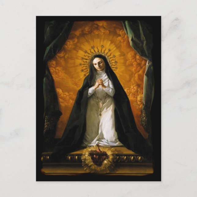 Saint Margaret Mary Alacoque Heart - Giaquinto Vykort (Framsida)