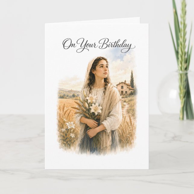 Saint Maria Goretti Catholic Birthday Card Kort (Framsida)