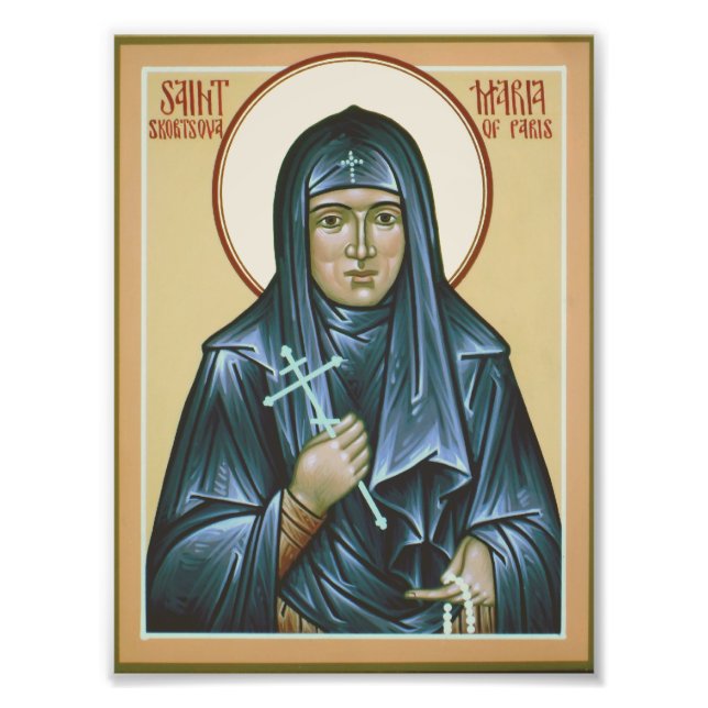 Saint Maria of Paris Icon Print Fototryck (Framsidan)