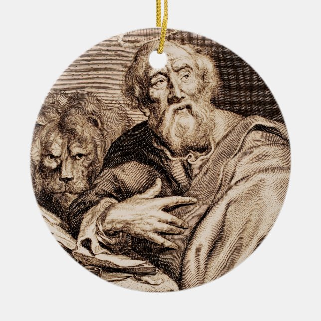 Saint Mark Evangelist och Martyr Julgransprydnad Keramik (Framsidan)