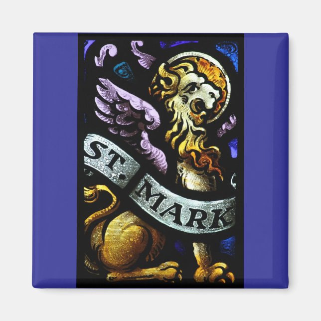 Saint Mark och Evangelist lagrade glasbilder Magnet (Framsidan)