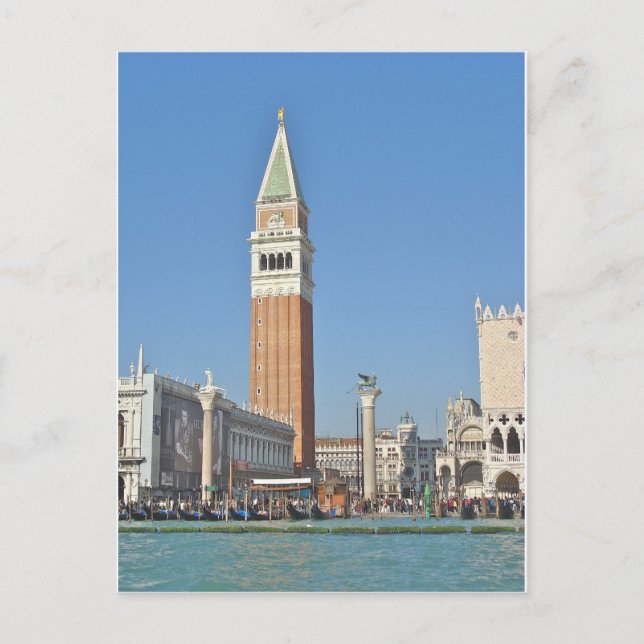 Saint Marks Plaza och Bell Torn - Venedig-Italien Vykort (Framsida)