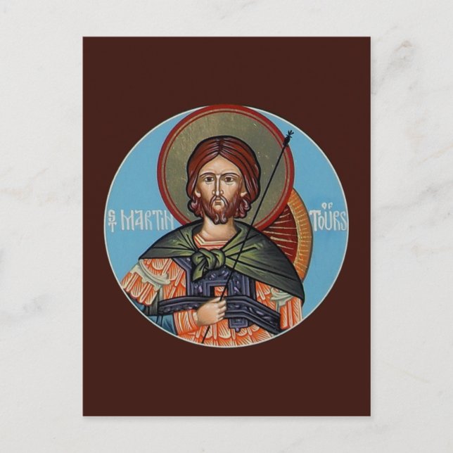 Saint Martin av Tours Prayer Card Vykort (Framsida)