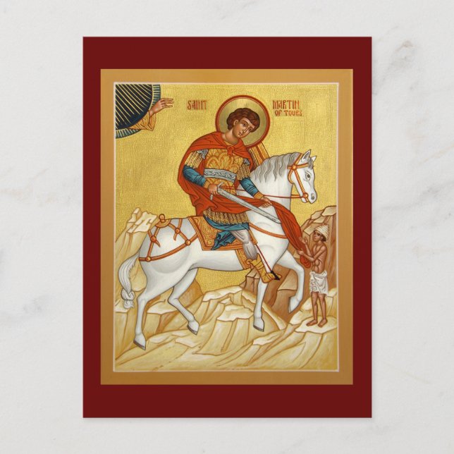 Saint Martin av Tours Prayer Card Vykort (Framsida)