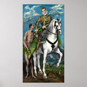 Saint Martin - El Greco, grekiska konstverk Poster