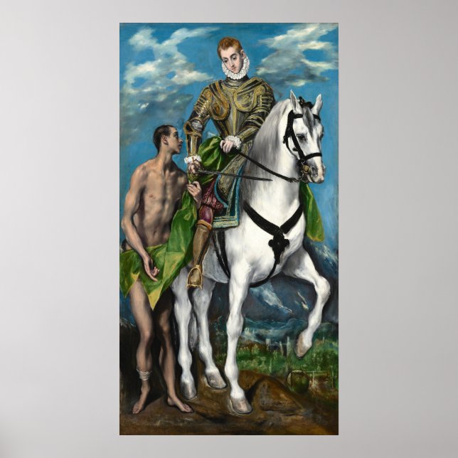 Saint Martin - El Greco, grekiska konstverk Poster (Framsidan)