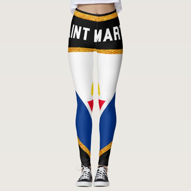Saint Martin Flagga Leggings (Framsida)