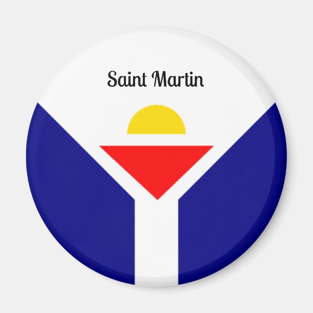 Saint Martin Flagga Magnet (Framsidan)