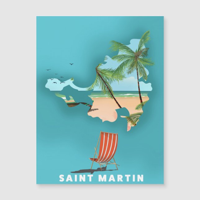 Saint Martin Illustrated karta. (Framsida)