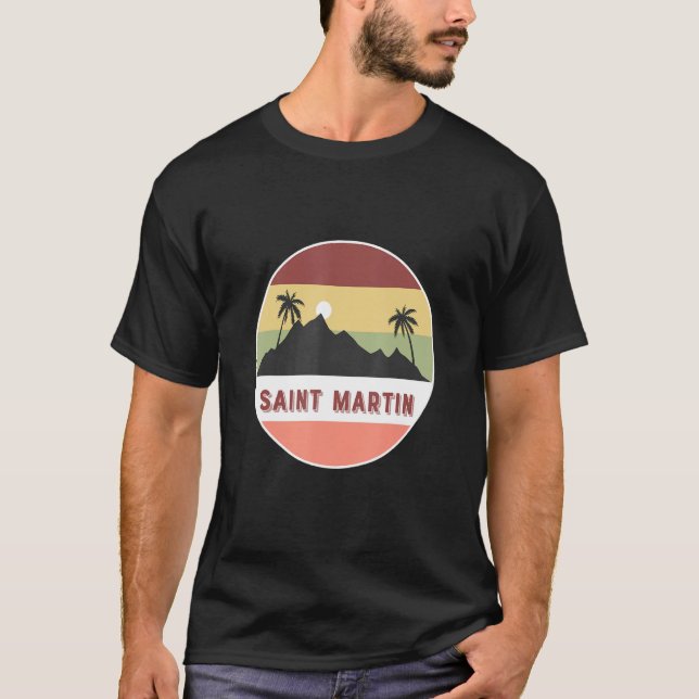 Saint Martin Mountain och Handflatan T Shirt (Framsida)