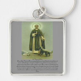 Saint Martin Prayer Fyrkantig Silverfärgad Nyckelring