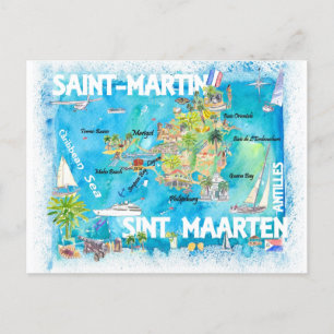 Saint-Martin Sint Maarten Antilles Karta Vykort
