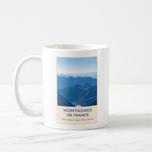 Saint-Martin-Vésubie, France – Panoramic View Kaffemugg (Vänster)