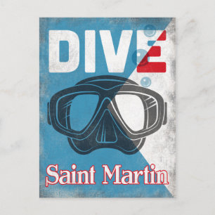 Saint Martin Vintage Dyka Mask Vykort