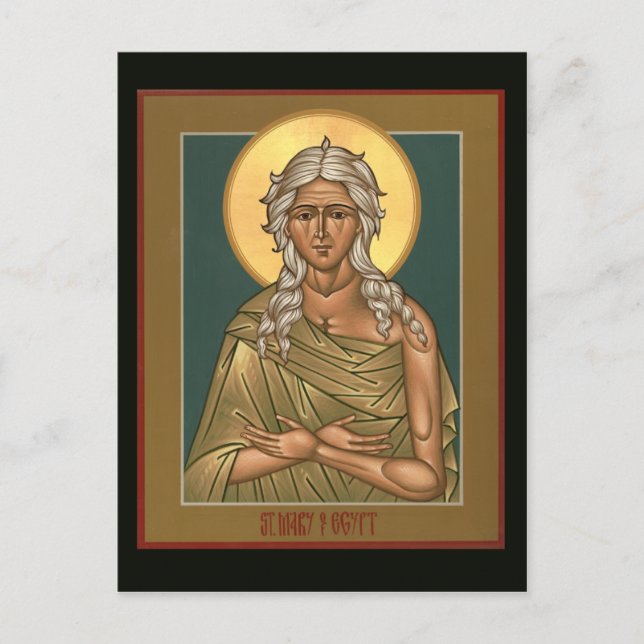 Saint Mary av Egypten Prayer Card Vykort (Framsida)