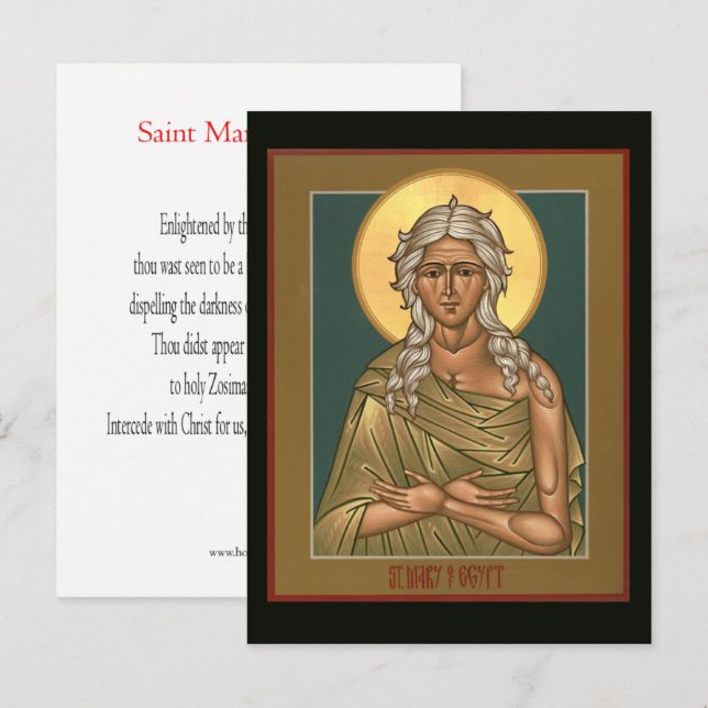 Saint Mary av Egypten Prayer Card Vykort (Fram/baksida)